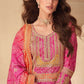 Coral Paradise Pink Sequins Embroidered Georgette Sharara Suit - Jaipur Blossom