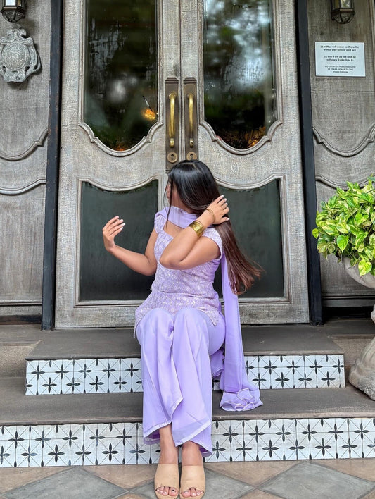 Tina-RT Faux Georgette kurta with Boot cut pent