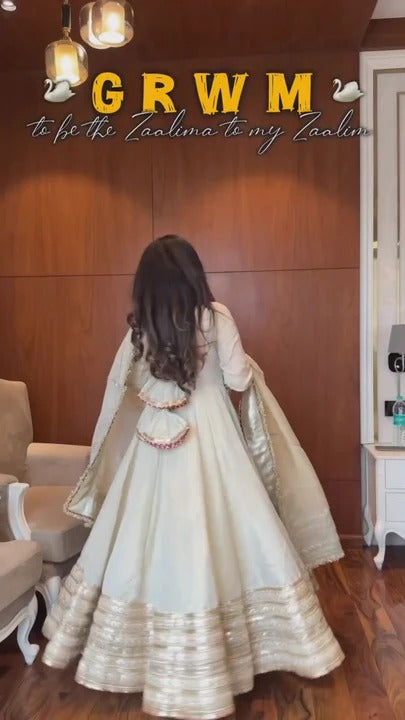 Malini-TD Pure Vichitra Silk Premium Anarkali Suit Set Thirteen D