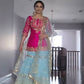 Premium Faux Georgette Embroidered Top and Sharara Plazzo with Stylish Butterfly Dupatta