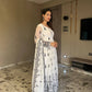 Designer Gown with 9mm Sequence and Embroidery Work, Cotton Pants & Embellished Dupatta
