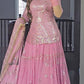 Premium Lehenga Set in Faux Georgette with Full Sleeve Top and Fancy Lace Dupatta