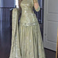 Premium Lehenga Set in Faux Georgette with Full Sleeve Top and Fancy Lace Dupatta