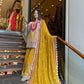 Embroidered 5mm Sequence Faux Georgette Sharara Set with Full Sleeve Top and Dupatta