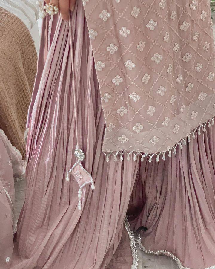 Designer Party Top Pallazo & Dupatta Set - Jaipur Blossom