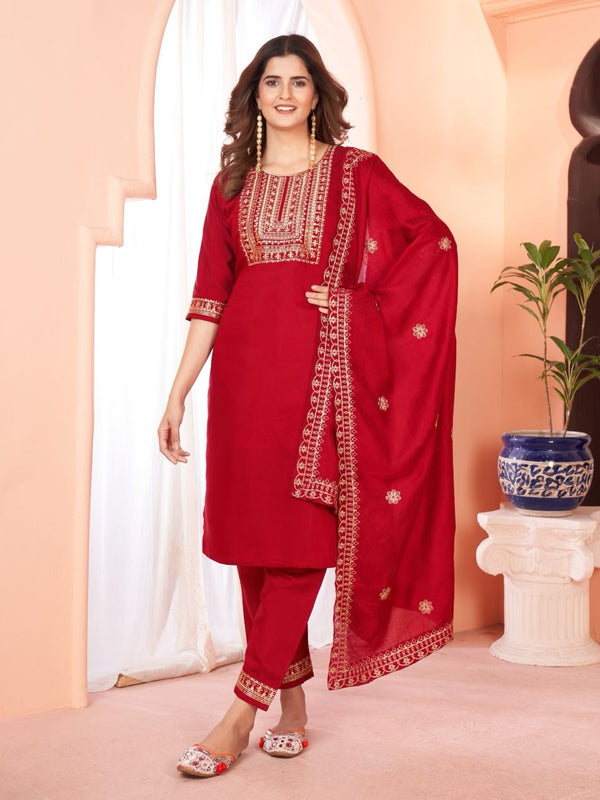 Sequins Embroidered Viscose Salwar Suit