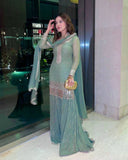Heavy Embroidered Sharara Set with Sparkling 5mm Sequins and Elegant Dupatta - Jaipur Blossom