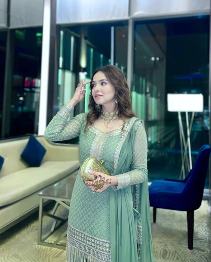 Shanaya-HK-Heavy Embroidered Sharara Set with Sparkling 5mm Sequins and Elegant Dupatta - Jaipur Blossom HK Fashion