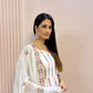 Designer White Gown with Heavy Sequence and Embroidery, Pant & Dupatta Set