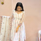 Designer White Gown with Heavy Sequence and Embroidery, Pant & Dupatta Set