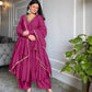 Sublime Brown Color Pure Chinon Silk Embroidery Sharara Suit - Jaipur Blossom
