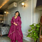 Sublime Brown Color Pure Chinon Silk Embroidery Sharara Suit - Jaipur Blossom