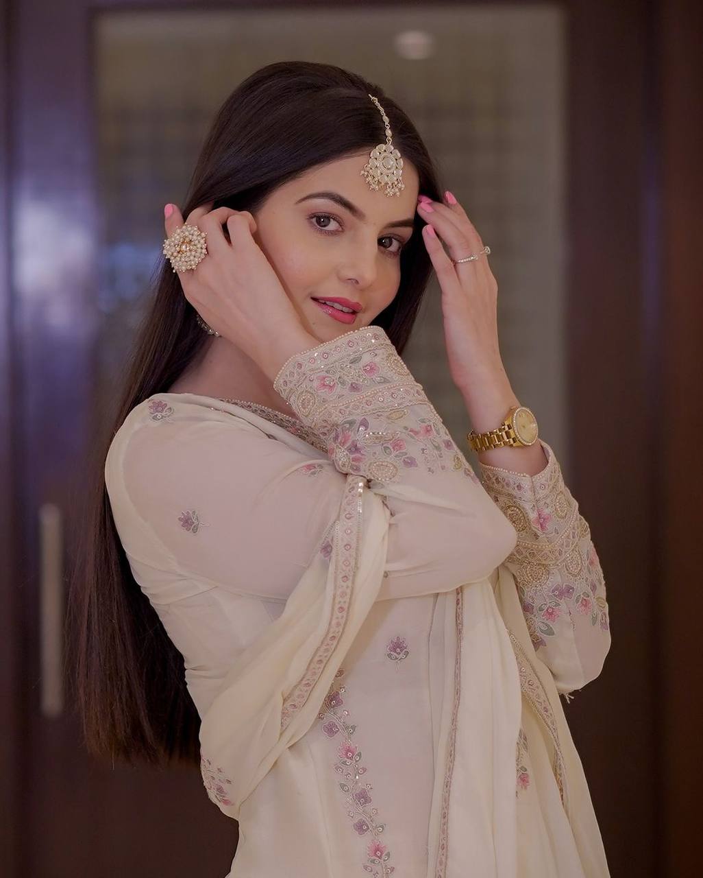 Fully Stitched Fancy Outfit – Embroidered & Sequined Top with Plazzo and Dupatta - Jaipur Blossom