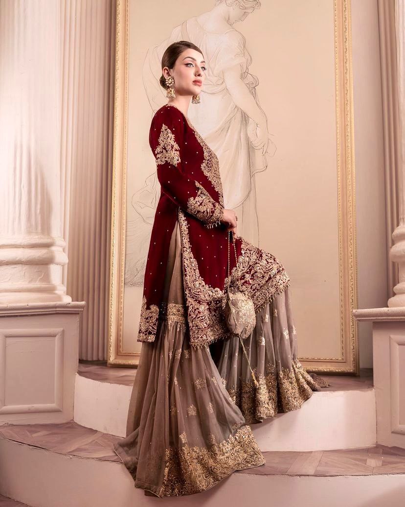 Real Mirror Georgette Embroidery Work Plazzo Suits - Jaipur Blossom