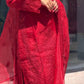 Red Faux Georgette Sequence Embroidery Work Salwar Suit - Jaipur Blossom