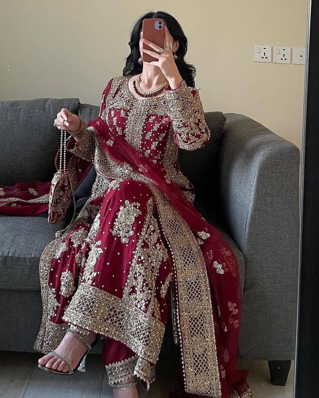 Stylish Faux Georgette Outfit with Heavy Work Top Plazzo and Soft Dupatta - Jaipur Blossom
