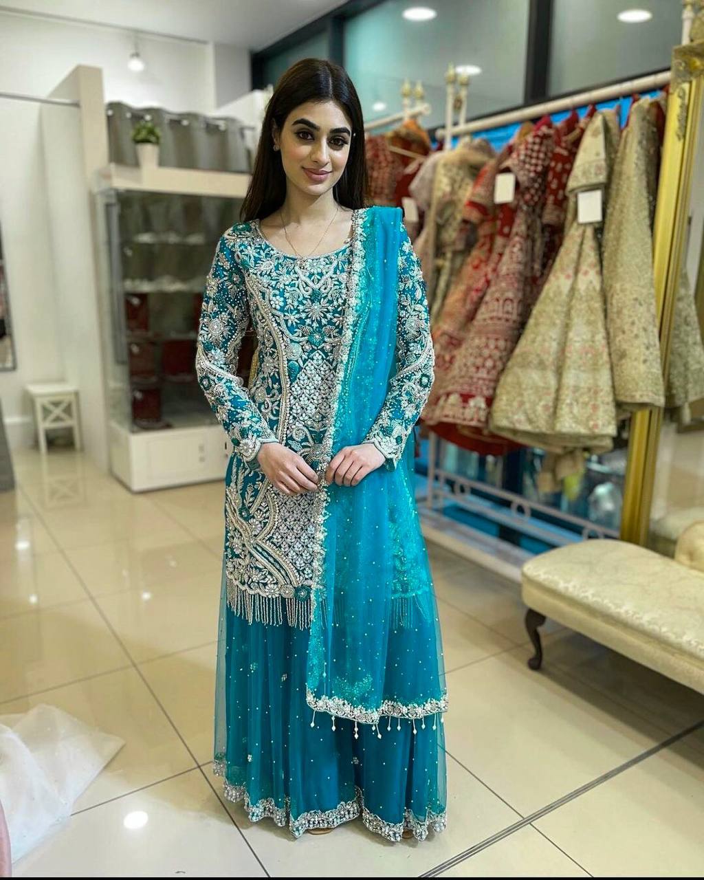 Premium Fancy Plazzo Set with Rich Embroidery & Coordinated Dupatta - Jaipur Blossom
