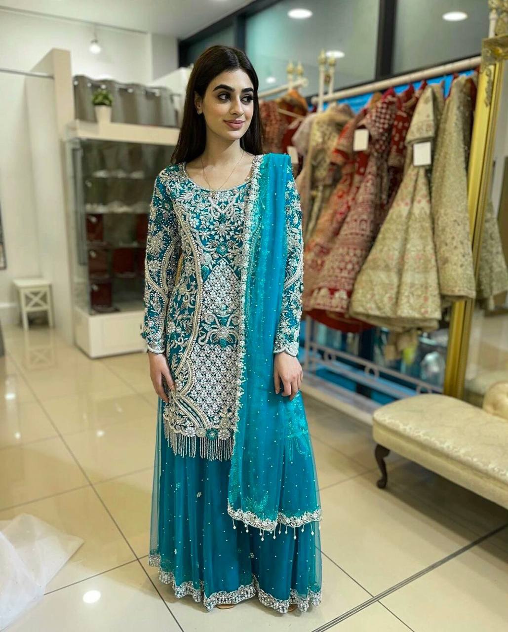 Premium Fancy Plazzo Set with Rich Embroidery & Coordinated Dupatta - Jaipur Blossom
