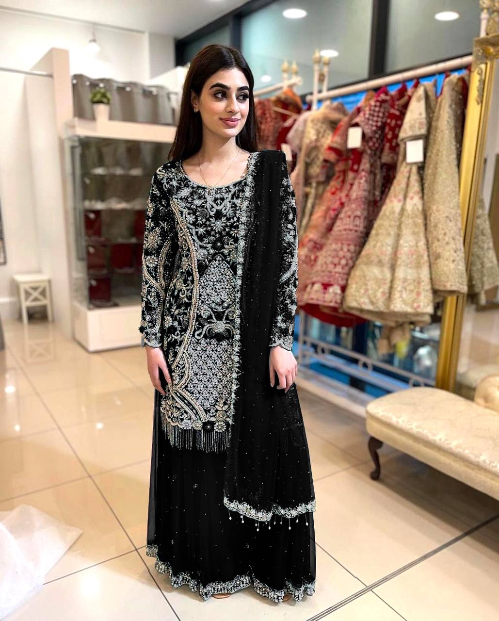 Premium Fancy Plazzo Set with Rich Embroidery & Coordinated Dupatta - Jaipur Blossom