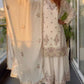 Pure Heavy Chinnon Silk Top and Plazzo Set with Full Sleeve Embroidery and Matching Dupatta
