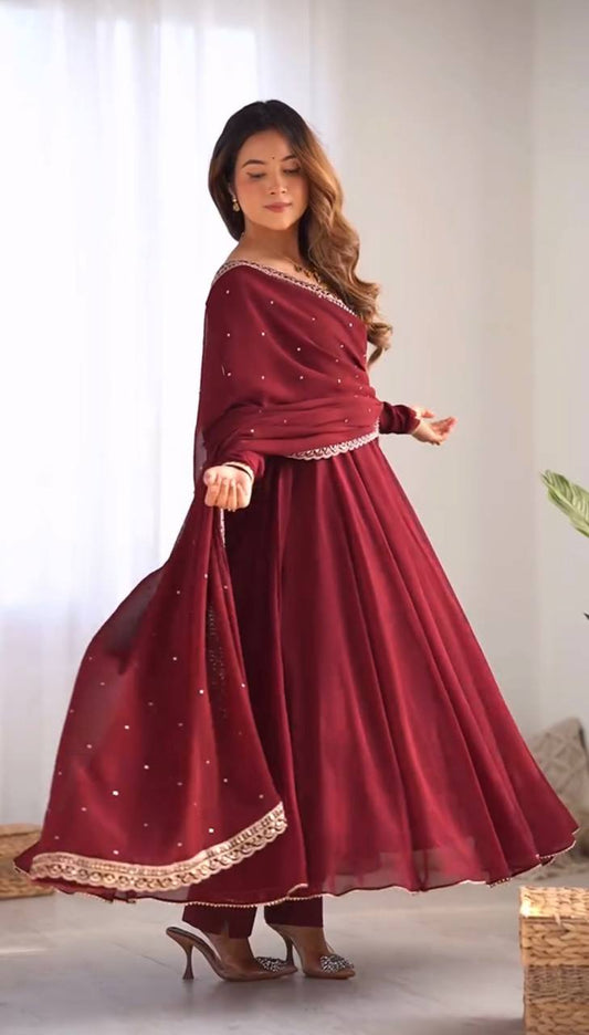 Kavya -SRK Premium Georgette Anarkali and Micro Cotton Churidar