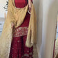 Festive Wear Fox Georgette Suit Set with Embroidery and Moti Lace Detailing