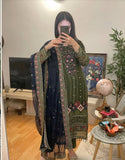 New Designer Kurti-Pant Set in Heavy Faux Georgette with Moti and Sequin Detailing