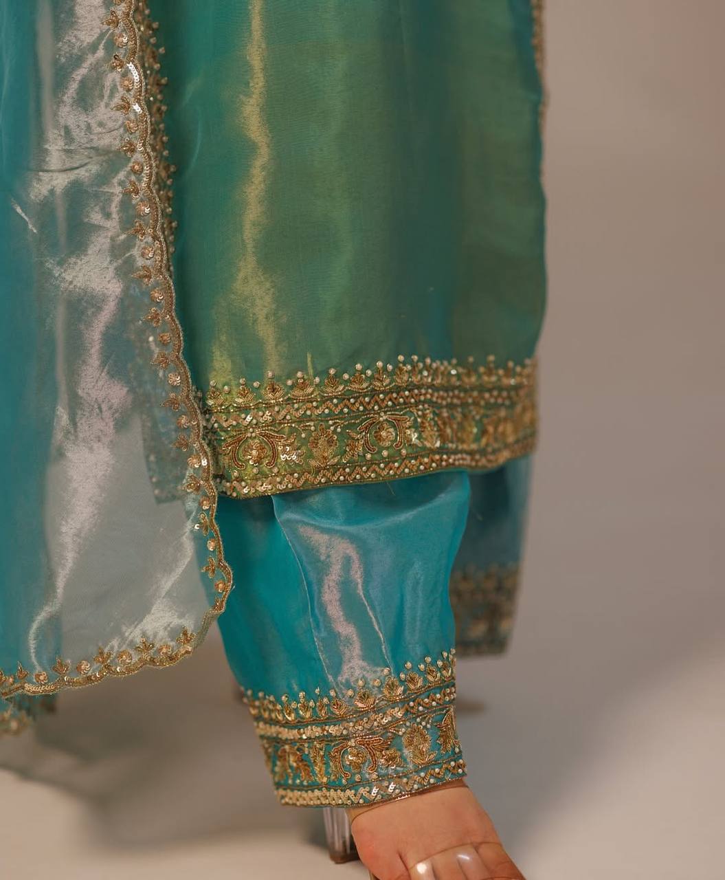 Heavily Embroidered Designer Top-Plazzo Set with Stylish Dupatta - Jaipur Blossom