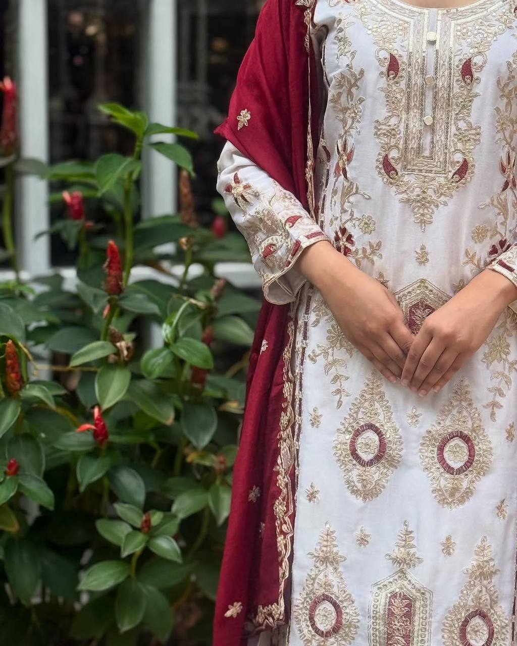 New Designer Party Look in Heavy Chinon Silk with Fancy Dupatta and Embroidery Work