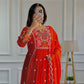 Stylish Party Wear Ensemble with Heavy Faux Georgette Top, Pant, and Embroidered Fancy Dupatta
