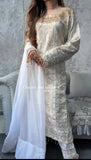Designer Party Wear Top and Pant Set with Fancy Dupatta in Heavy Faux Georgette and Embroidery Work