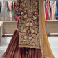 Trendy Brown Embroidered Work Sharara Pair - Jaipur Blossom