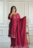 Designer Party Wear Look: Heavy Star Georgette Top and Pant with Moti Embroidery and Dupatta
