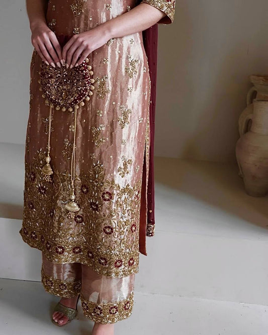 Occasion-Ready Fancy Plazzo Set with Heavy Embroidery & Sparkle Sequins - Jaipur Blossom
