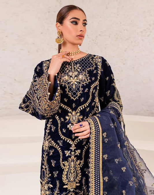 Premium Chinon Suit Set with Embroidery and Sequin Detailing - Jaipur Blossom