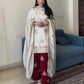 New Designer Party Wear Chinon Silk Top with Plazzo and Embroidered Dupatta
