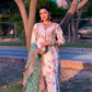 Chic Party Wear Ensemble Top with Farshi Plazzo in Heavy Printed Modal Silk and Sequin Embroidery - Jaipur Blossom