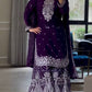 Heavy Embroidery Chinnon Silk Top with Sharara, Dupatta & Latkan Detailing