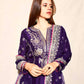 Heavy Embroidery Coding Sequence Work Set in Pure Chinnon Silk with Dupatta