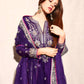 Heavy Embroidery Coding Sequence Work Set in Pure Chinnon Silk with Dupatta