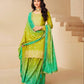 Green Chinon Printed Zari Palazzo Stitched Suit Set - Jaipur Blossom
