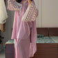 Designer Party Wear Top with Farshi Plazzo in Light Pink Natural Satin with Elegant Embroidery - Jaipur Blossom