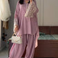 Designer Party Wear Top with Farshi Plazzo in Light Pink Natural Satin with Elegant Embroidery - Jaipur Blossom