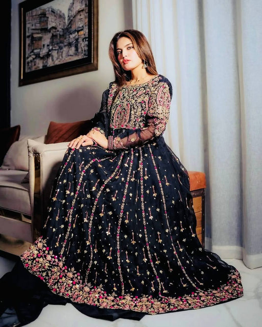 Black Elegant Designer Palazzo Set with Coordinated Top and Dupatta - Jaipur Blossom
