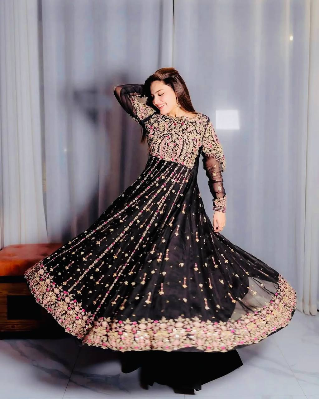 Black Elegant Designer Palazzo Set with Coordinated Top and Dupatta - Jaipur Blossom