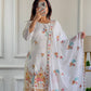 Designer Embroidered Roman Silk Top and Pant Set with Micro Cotton Inner
