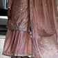 Party Wear Heavy Chinnon Silk Suit Set with Sharara and Embroidered Dupatta
