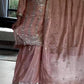 Party Wear Heavy Chinnon Silk Suit Set with Sharara and Embroidered Dupatta