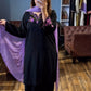 Black Designer Embroidered Rayon Silk Top with Farshi Plazzo for Evening Wear - Jaipur Blossom