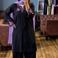 Black Designer Embroidered Rayon Silk Top with Farshi Plazzo for Evening Wear - Jaipur Blossom
